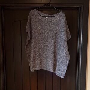 Johnny Was Heathered Gray Poncho Sweater